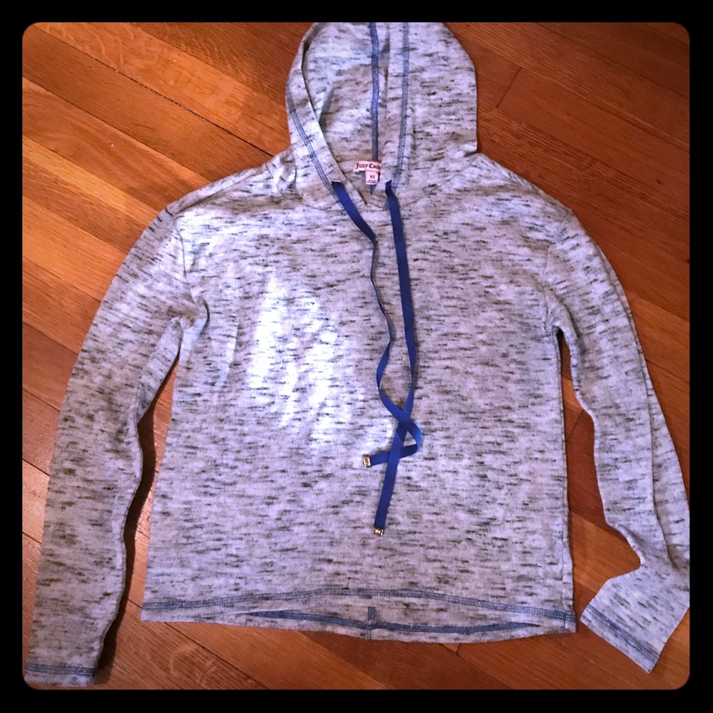 Juicy Contour Gray Blue Pullover Hoodie Size XS